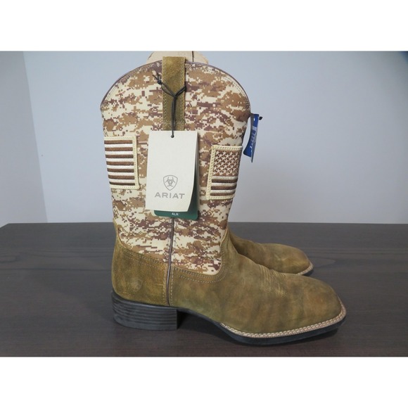 Ariat Other - Ariat Sport Patriot Boots Mens Size 12 EE Wide Suede Camo American Flag 10019959